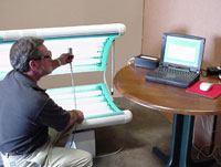 Ron Denny Performing a spectral analysis on a 16 lamp bed